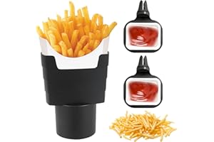 Auto Pommes Halter,CHmiss Auto Saucenhalter,3 Stück Pommes Frites Becherhalter,Pommes Getränkehalter,Pommes Becherhalter Auto,Pommes Halter Auto Innenzubehör