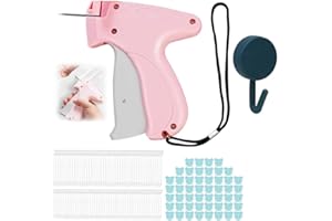 GBOKYN Quick Clothing Fixer, mini pistola per punto per vestiti, viene fornita con 50 fibbie a orso e 1000 aghi in plastica, fissatore rapido per vestiti, strumento per micro etichettatura per abbigliamento