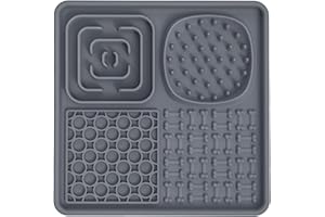 Zhtulck Schleckmatte Hund, Leckmatte Hund mit Upgrad großer Saugnapf, Linderung von Hundeangst, Leckmatte für Hunde für Baden,Mat Haustier Futtermatten für Hundeleckerli und Katzenfutter(Grau)