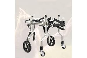 CORA PET Carrello Regolabile per la Riabilitazione delle Zampa Anteriore/Zampe Posteriori di Cani e Gatto, Imbracatura Cane Supporto per Cane Anziani/Feriti Disabili, 4 Ruote, Dog Wheelchair, 1~6KG