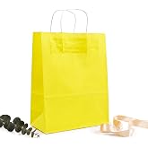 25x31x12 cm Sarı Kağıt Hediye &Ccedil;antası 2&rsquo;li Set &ndash; Dayanıklı Hediye Paketleme &Ccedil;antası, Doğum G&uuml;n&uuml; ve &Ouml;zel G&uuml;nler İ&ccedil;in
