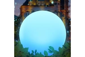 FUYO Lámparas solares para exteriores, grandes LED solares para exterior, jardín, lámpara con estaca inalámbrica, mando a distancia IPX6, bola solar para suelo, caminos, terrazas, césped, piscina