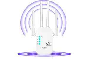 GENÉRICO Repetidor WiFi，Extensor WiFi，5G y 2.4G1200Mbps Amplificador Señal WiFi，4 Antennas,2 Puertos LAN，Modos Repetidor/Router/Ap,Cobertura de hasta 300 m²,Suitable for Offices and Homes (Blanco)