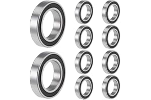 ANGEEK 10 Stück 6802 2RS Kugellager 15 mm x 24 mm x 5 mm doppelt geschützte Rillenkugellager für DIY, Drehbänke, Motoren, 3D-Drucker, Fräsmaschinen, verschiedene mechanische Geräte, etc.