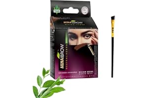 MinaiBrow Medium Brown Hair Dye – Eyebrow Tinting Powder Spot Coloring Kit with Brush – Water & Smudge Proof Hair Colour, No Ammonia and Lead for All Hair Types (Up to 30 Applications)