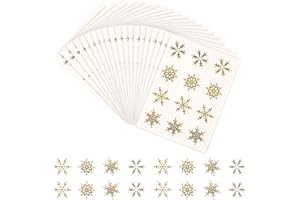 Gukasxi 240PCS 20 Sheets 1.5 Inch Round Circle Cute Snowflakes Label Stickers for Envelope Cookie Candy Bag Gift Card Seals Decorate Baking Treat Bags Christmas Kraft Gift Tag Stickers