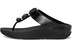 Fitflop Women's Fino Beadie-Button Metallic Toe-Post Sandals