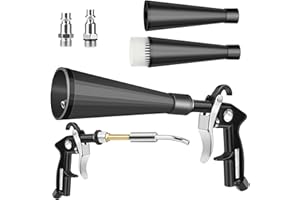 Preciva Compressed Air Cleaning Gun, High-Pressure Drying Gun for Cars, Compressor Precision Air Blower Tools for Seats, Rims, Engine, Fabric, Leather, Hard-to-Reach Areas (EU/US Bayonet)