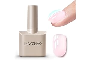 MAYCHAO 7-in-ONE Clear Pink Builder Nail Gel, 15ML Builder Base Strengthening Gel UV/LED Building Nail Gel in a Bottle for Nail Repair Nail Strengthen Hard Gel Builder Nail Extension Gel Builder