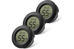 EEEKit Termómetro Higrómetro Mini Digital, 3 Piezas Monitor LCD Humedad Interior, Medidor Temperatura Ambiente para Hogar Oficina