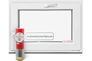 HOMMLER Finestra ribaltabile 40 x 40 cm, 2 vetri – tutte le dimensioni finestre in plastica con profilo da 60 mm – Finestra per cantina (larghezza x altezza): 400 x 400 mm, perfetta per finestre da giardino