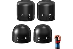 PUERFOCA Juego de 4 Tapones de Vino Con Cierre de Bloqueo - Tapón de Botella y Champán, Vacío de Silicona Reutilizable Para Vino, Prosecco, Champán Espumoso