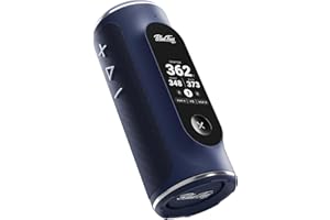 Blue Tees Golf Player+ GPS Speaker with Touch Screen Display, 10+ Hours Battery, 40,000+ Courses, Visual + Audible Distance, Hazard Distance - IPX7 Waterproof (Navy)