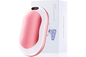 URBZUE Scaldamani Ricaricabile, 10000 mAh Scaldamani Elettrico Portatile USB, Scaldamani con 3 Livello di Riscaldamento da 40/50/60°C e Schermo Digitale, Ottimo per Raynauds, Outdoor, Campeggio