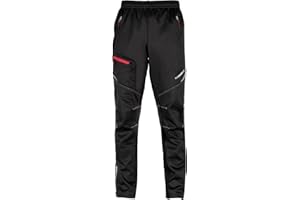 ROCKBROS Lange Hose Sporthose Winter Fahrradhose für Herren Damen mit Fleecefutter, Schwarz, M-4XL