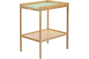 Bebeconfort Daisy 2, Skötbord för Barn, 0–12 månader (11kg), med Skötbädd, Vattentät, Lätt att Rengöra, Säkerheten Garanterad, Enkel Åtkomst till Barnet, Förvaringshylla, Enkel Montering, Natural Wood