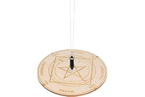 Skisneostype Wooden Divination Board with Crystal Dowsing Pendulum Necklace Witchcraft Wiccan Altar Supplies Kit Perfect for both practicing Witches or beginners