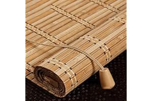 X1NGFU Store Enrouleur Bambou Naturel,Store Occultant en Bambou Exterieur,Stores À Rouleaux Romains,75% Protection Solaire Intimité Écran,Respirant/écologique,Personnalisable (70x80cm/28x32in)