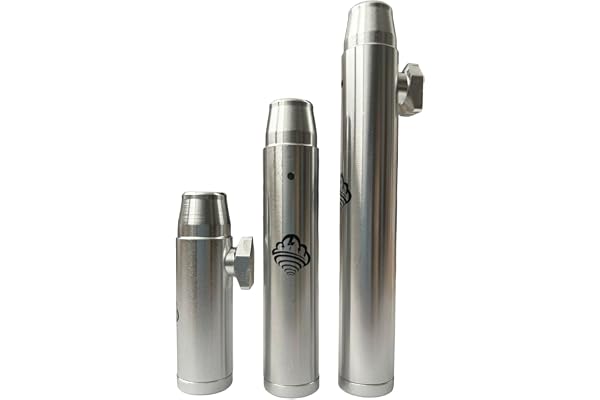 Tornados pulverdispensersats – set med 3 olika storlekar, polerad aluminium – diskret, hygienisk och bärbar