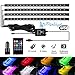 Produktbild kdorrku USB LED Streifen Led Innenbeleuchtung Auto Musik Sync RGB Wasserdicht LED Stripes, Auto Lichtleiste mit Sound Active Funktion und kabelloser Fernbedienung