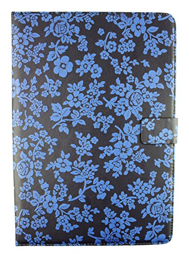 Emartbuy® Denver TIQ-11003 10.6 Zoll Tablette Universalbereich ( 10 – 11 Zoll ) Jahrgang Blumen Blau Multi Angle Exekutiv Folio Mappen Kasten Abdeckung mit Kartensteckplätze + Eingabestift - 3