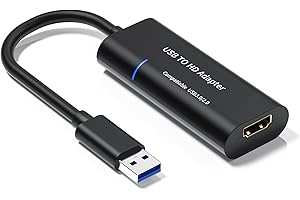 dynattenik Carte Graphique Externe USB - Adaptateur Convertisseur Vidéo USB 2.0/3.0 vers HDMI 1080p