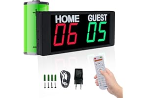 GAN XIN Tableau Bord Electronique 1,5 Pouces LED Tableau de Scores Electronique avec Télécommande Luminosité Réglable, pour Basketball Volleyball Sport