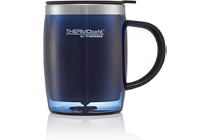 Thermos Translucent Desk Mug, Stainless Steel, Blue, S (Pack of 1), 450 ml