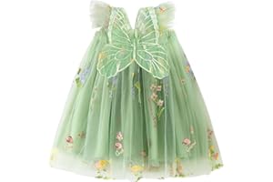 ABOHU Vestidos para Bebés Niña Mariposa Tul Elegante Verano Floral de Tutú Sin Mangas con Alas Un Niña Pequeña de Princesa Vestido Ceremonia Fiesta de Cumpleaños Boda Flores Vestido 1-5 años