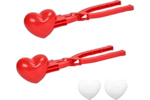 Dereine 2 Pezzi Palla di Neve Creatore,Clip di Palla di Neve,Forma di Cuore Muffa Palla di Neve,Snowball Maker,Stampo per Creatore di Palle di Neve,Giocattolo per Bambini