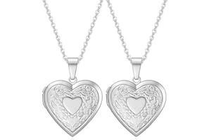 Liitata 2 Pcs Locket Necklace That Holds Pictures Flower Lockets Necklaces Stainless Steel Photo Memory Necklace Chain for Women Girls Birthday Gift