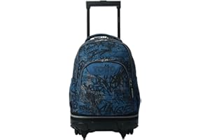 TOTTO - Mochila Escolar con Ruedas Desmontables, Modelo Tiza, Capacidad 26 L, Mochila PC 15.4", Bolsillo Botella, Manija Telescópica, Espaldar Ergonómico y Correas en S, Estampado Urban Graph