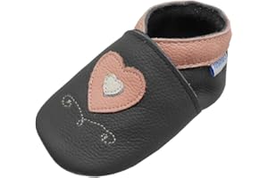 YIHAKIDS Chaussures Bébé Filles Garçons Cuir Souple Bébé Enfant Chaussons Cuir Doux Chaussures Fille Garçon Premiers Pas 0-6 Mois - 2Ans