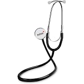 Pulox Flat Head Stethoscope Black for Auscultation & Blood Pressure Measurement