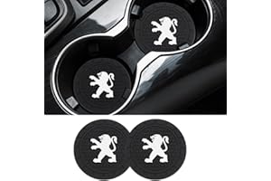 JJRY 2 Pcs Voiture Dessous Verres pour Peugeot 208 307 407 206 308 406 307 207 3008 2008 508 107 408 108 301 306 Voiture Dessous de Verre Anti-dérapant Support Gobelet