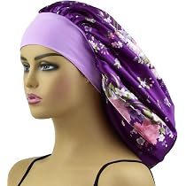 AILONSHAWN Satin-Haube Für Lockiges Haar – Schlafhaube Mit Breitem Band, Für Damen, Zum Haarschutz Nachts