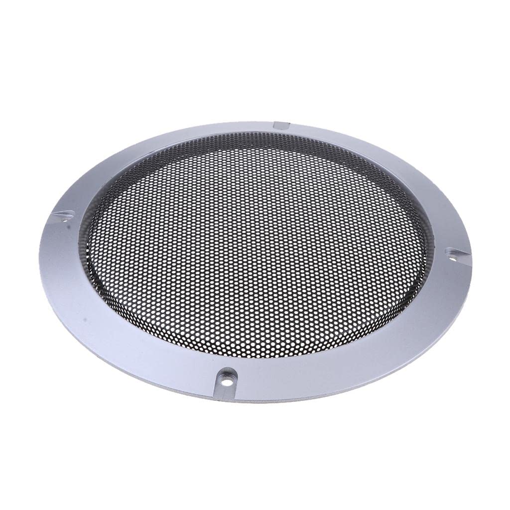 CALANDIS 6.5 Inch Speaker Grills Cover Case with 4 Pcs Screws for Speaker Mounting Home Audio DIY -184Mm Outer Diameter Silver