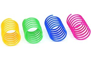 GCROET Cat Spring Animal Doméstico del Juguete Plástico Resorte Espiral del Gato Juguete del Muelle Keep Fit Colorido Interactivo para Animales 4pcs Gatito