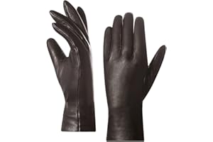 Harssidanzar Gants en cuir nappa italien pour femme, doublure cachemire finition vintage
