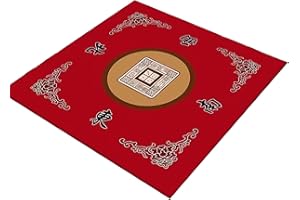 CUCUFA Mat de mahjong, 32x32 pouces non glissant Mahjong Table Mat bruit réduisant le tapis de jeu Mahjong à usure douce résistant pour le poker, les cartes, les jeux et les jeux de carreaux MAHJONG MAT