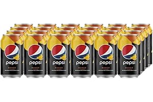 Pepsi Cola Mango (24 x 330 ml) Pepsi Cola rafraîchissant au goût mangue Zéro sucre