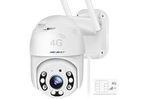 GENBOLT 3G/4G LTE Cámara de Seguridad al Aire Libre sin WiFi, Cámara de Vigilancia IP Inalámbrica con Detección de Humanoide, Auto Tracking CCTV Cámara con Sim Card, Night Vision [DC&PoE].