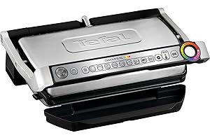 Tefal Optigrill+ XL - Plancha de 2000 W de superfície XL óptima para 6/8 raciones, 9 programas de cocción, indicador nivel cocción, modo manual y descongelación, bandeja recogejugos, GC722D16