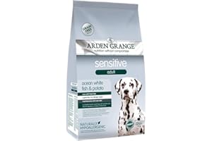 Arden Grange Sensitive Adult Dry Dog Food Grain Free, Fresh Ocean White Fish and Potato, 12 kg