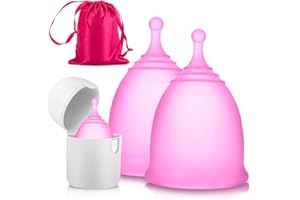 ONEGREEN Menstruationstasse Mit Aufbewahrungsbox,Menstrual Cup aus Medizinischem Silikon, Wiederverwendbare Periodentasse,Merula Cup Auslaufsicher,Perioden Tasse,Period Cup Set klein s m Wasserdichtes