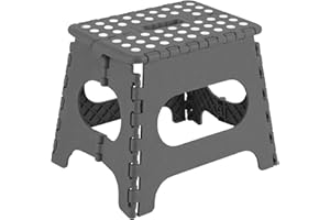 ACAN Tradineur - Taburete Plegable Multiusos - PVC - Escalera Infantil Antideslizante - Altillo para Baño o Cocina - Reposapiés para Niños - Máx. 150 kg (Gris - 27 x 29 x 22 cm)