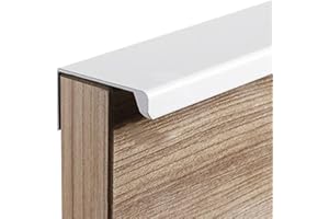 JNRFTY 10Pcs Mount Finger Edge Pull,Hidden Drawer Pulls,Aluminum Hidden Handle Concealed Tab Pulls for Home Kitchen Door Drawer Cabinet (White,400mm Total Length)