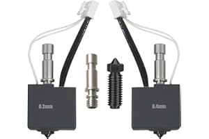 JUUPINE original 3D Printer Kobra S1 Extruder Hotend Kit (2 Print Heads Pre-installed) Cobra S1 Combo Print Head Kit includes 1 Hardened Steel 0.4mm Nozzle and a Replaceable Titanium Throat