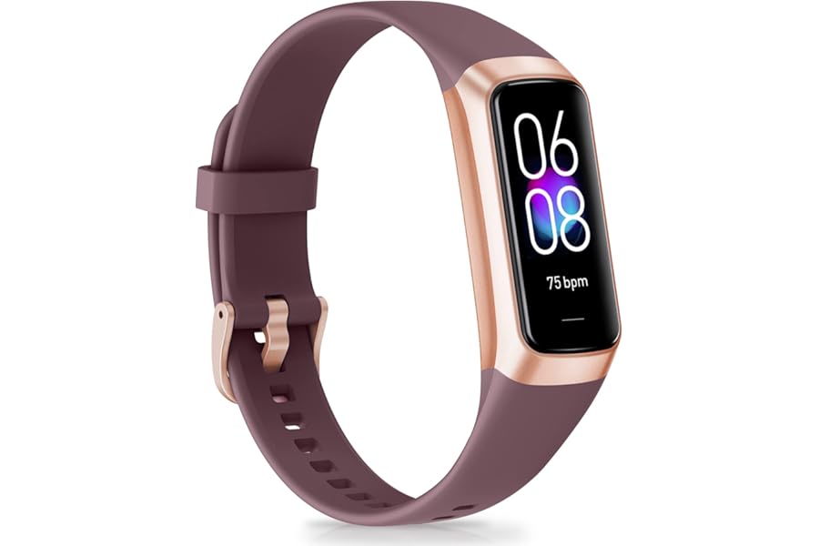 KWEROE Fitness Tracker Activity Tracker 1.10''AMOLED Touch Color Screen, Step Counter with 24/7 Blood Oxygen Heart Rate and Sleep Monitor, Calorie Pedometer Health Smart Watch for Women Men