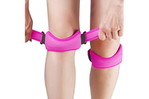 LENPESTIA Patella Tendon Knee Strap 2PCS Knee Brace with Adjustable Compression Pad Knee Support Strap Men Women Arthritis Pain, Basketball, Hiking, Tendonitis, Running (Red)